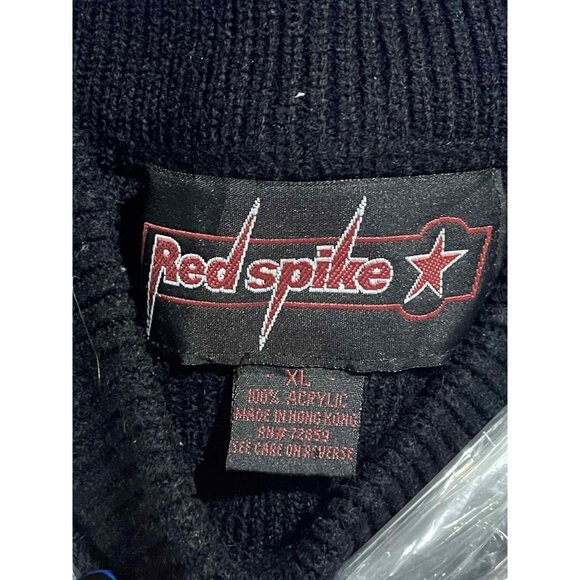 Red Spike Sweater Mens XL Blue Black White Striped Crewneck Pullover Hong Kong - Picture 3 of 5
